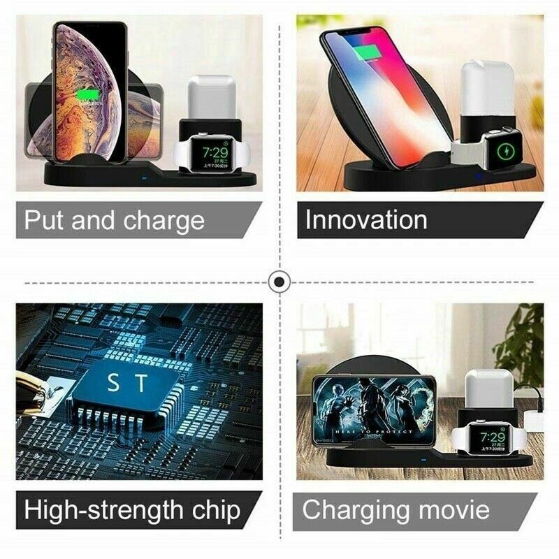 Wireless Fast Charge Stand Dock 3in1 Phone Charging Watch Ear Pods Charger